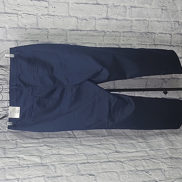 CATHERINE'S Sateen Stretch Staight Leg Navy Blue Pants Size 16 Petite - Picture 7 of 8